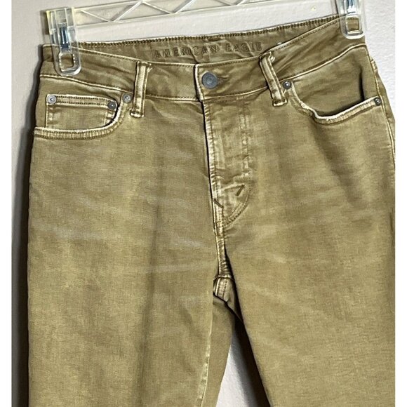 AEO Khaki Jeans Next Level Beige Tan Straight Slim Tapered Mens Size 28x32 - Picture 2 of 6